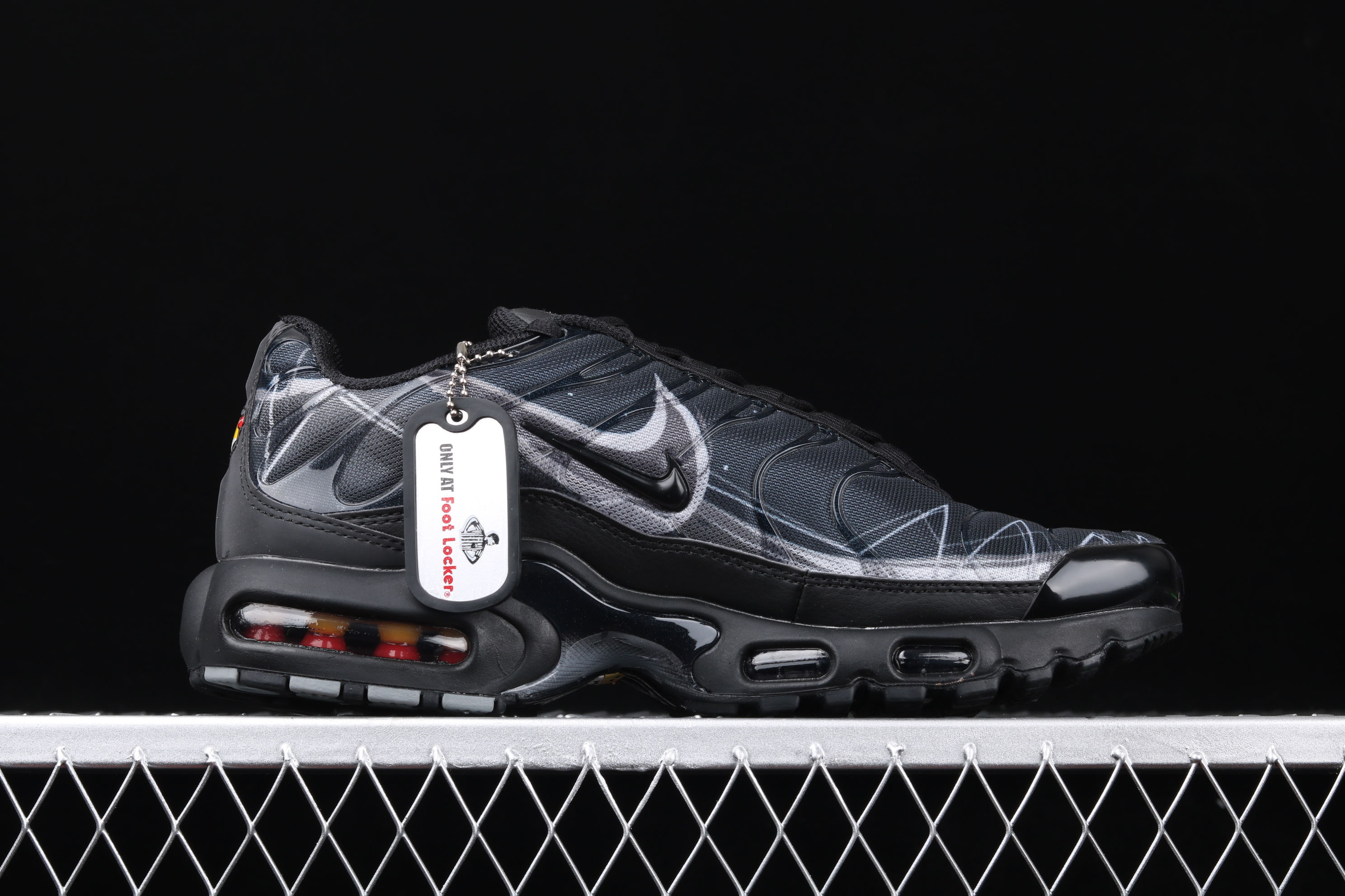 New Men Nike Air Max PLUS TXT Black Deep Blue Running Shoes - Click Image to Close